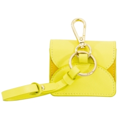 DuDu Charlotte-Citrus yellow etui na słuchawki skórzane cytrusowo żółte