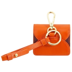 DuDu Charlotte-Orange etui na słuchawki skórzane pomarańczowe