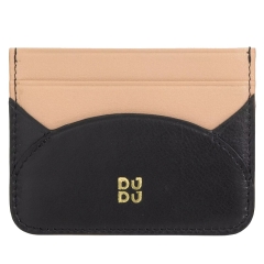 DuDu Ionian-Black rose etui na karty skórzane ciemny róż