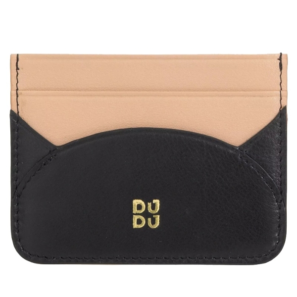 DuDu Ionian-Black rose etui na karty skórzane ciemny róż