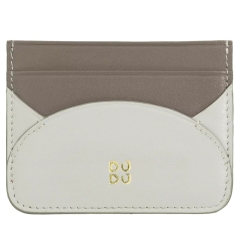 DuDu Ionian-Pearl grey etui na karty skórzane perłowo szary