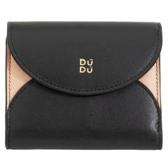 DuDu Mediterranean-Black rose portfel skórzany ciemny róż