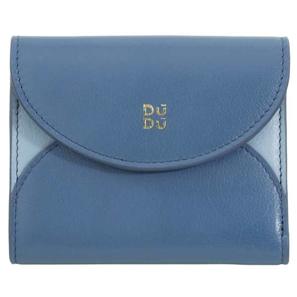 DuDu Mediterranean-Denim Blue portfel skórzany niebieski