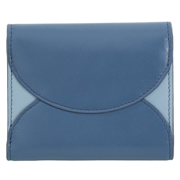 DuDu Mediterranean-Denim Blue portfel skórzany niebieski