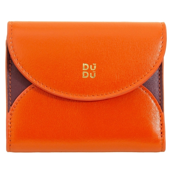 DuDu Mediterranean Orange portfel skórzany pomarańczowy