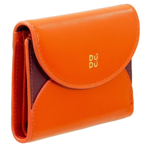 DuDu Mediterranean Orange portfel skórzany pomarańczowy