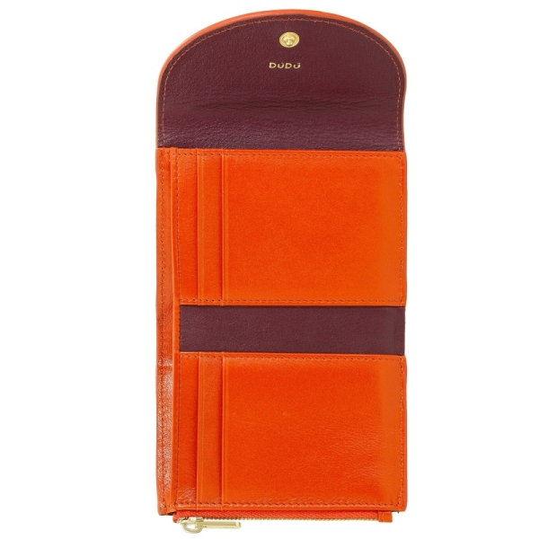 DuDu Mediterranean Orange portfel skórzany pomarańczowy