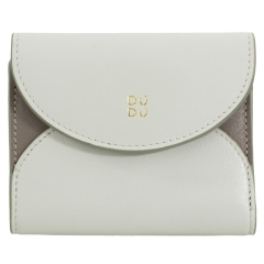 DuDu Mediterranean-Pearl grey portfel skórzany perłowo szary