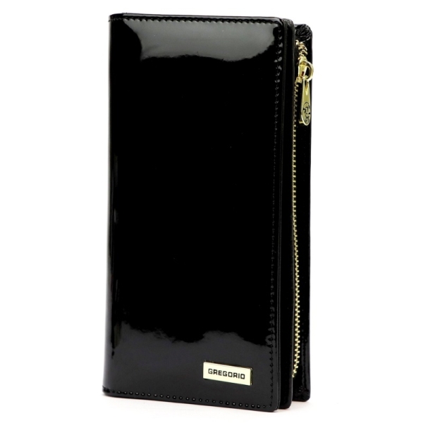 Gregorio LS-124 BLACK portfel damski skórzany czarny RFID DAR 69