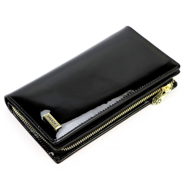 Gregorio LS-124 BLACK portfel damski skórzany czarny RFID DAR 69