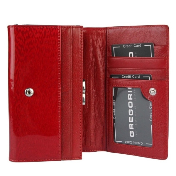 Gregorio PT-101 RED portfel damski skórzany czerwony