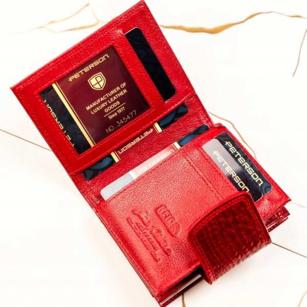 Peterson PTN 42329-RS/3627 RED portfel damski skórzany czerwony