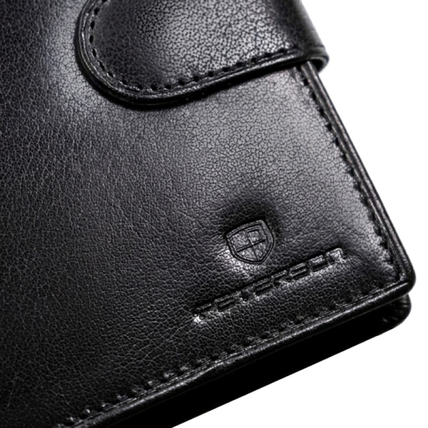 Peterson PTN N4L-BUF-0864 BLACK portfel męski skórzany czarny