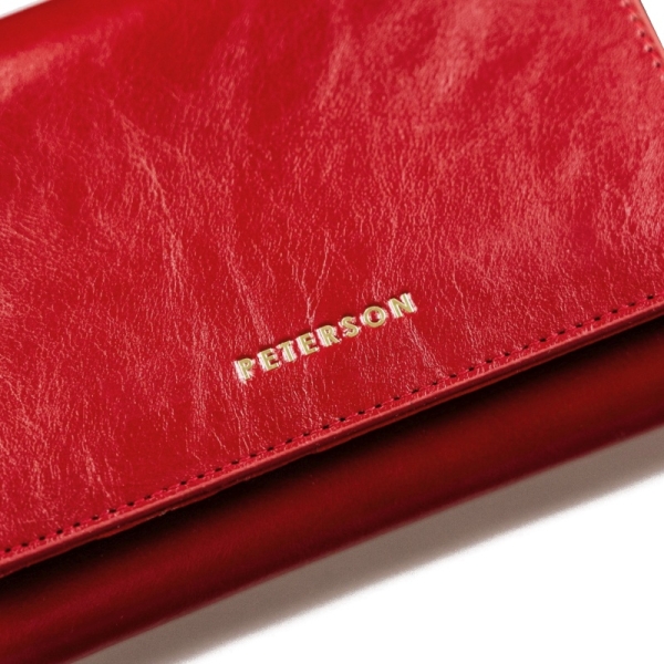 Peterson PTN PL-445-1537 RED portfel damski skórzany czerwony