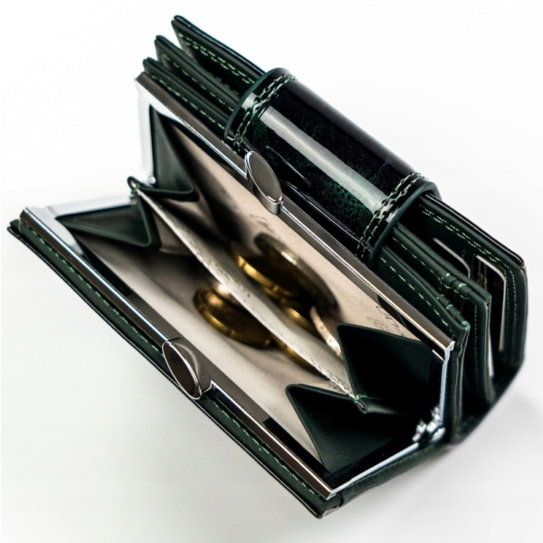 Peterson PTN PS329-FDS/1879 GREEN portfel damski skórzany zielony