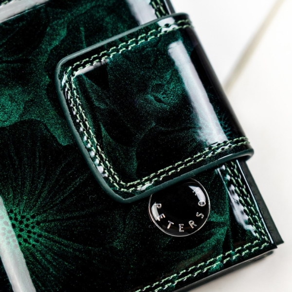 Peterson PTN PS329-FDS/1879 GREEN portfel damski skórzany zielony