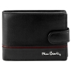 Pierre Cardin YS605 323A BLACK+RED portfel męski skórzany czarny