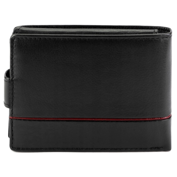 Pierre Cardin YS605 323A BLACK+RED portfel męski skórzany czarny