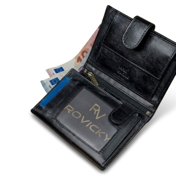 Rovicky DAR 37 N4L-RVT/0490 BLACK portfel męski skórzany czarny