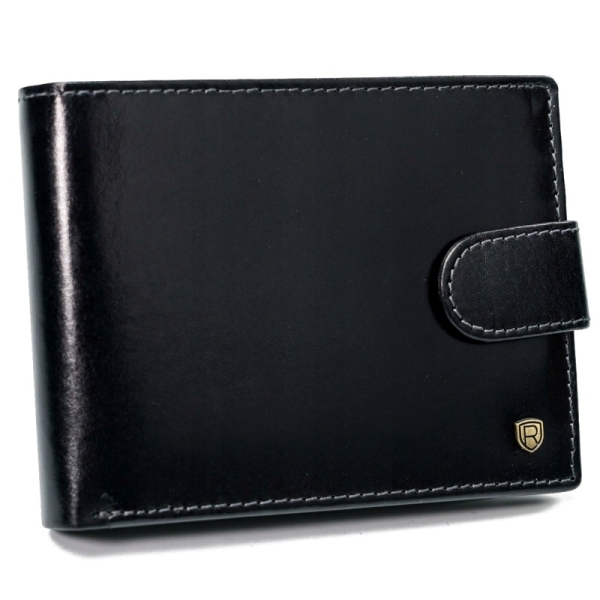 Rovicky DAR 37 N992L-RVT/0537 BLACK portfel męski skórzany czarny