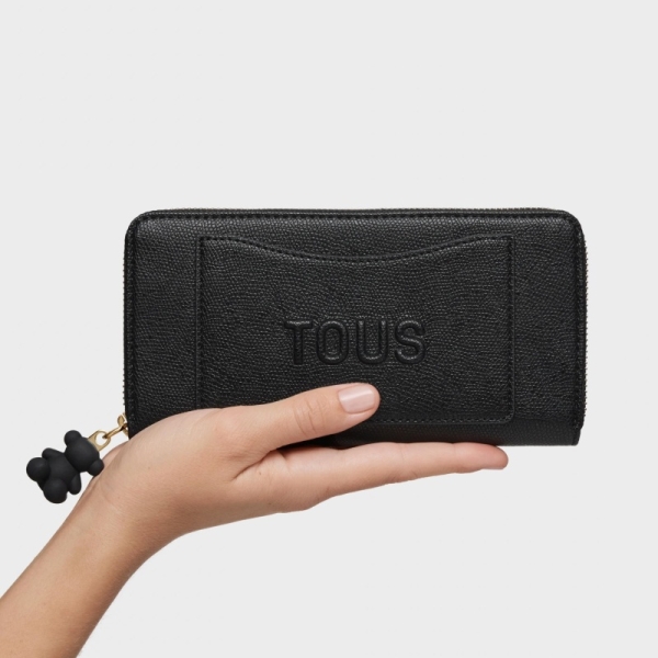 TOUS 2002374051 BILLETERA M.TOUS BACK TO BASICS NEGRO portfel damski czarny
