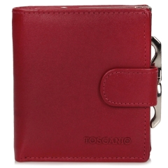 Toscanio T1124 CZERWONY portfel damski skórzany czerwony