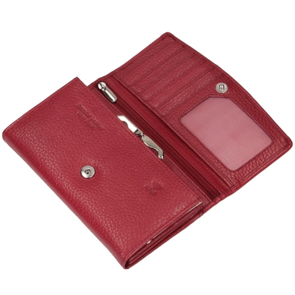 Toscanio T1127 CZERWONY portfel damski skórzany czerwony RFID