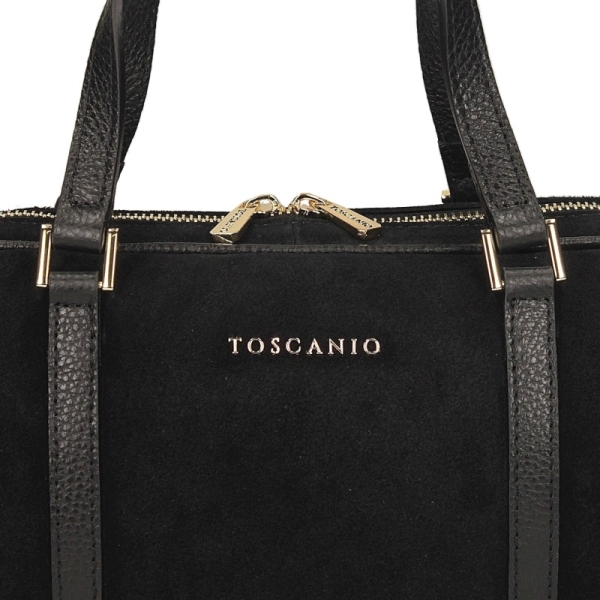 Toscanio TOS G140 CZARNY torebka damska jamnik skórzana czarna