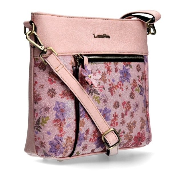 Laura Vita ADRA 02 ZC230606-1C ROSE torebka damska różowa w kwiaty