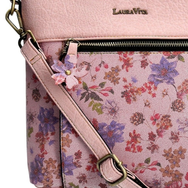 Laura Vita ADRA 02 ZC230606-1C ROSE torebka damska różowa w kwiaty