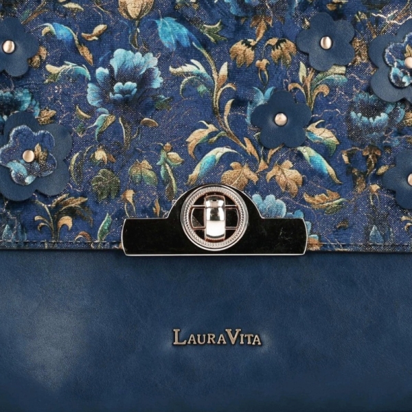 Laura Vita ASTRY 06 HM1874-7H BLEU torebka damska granatowa w kwiaty