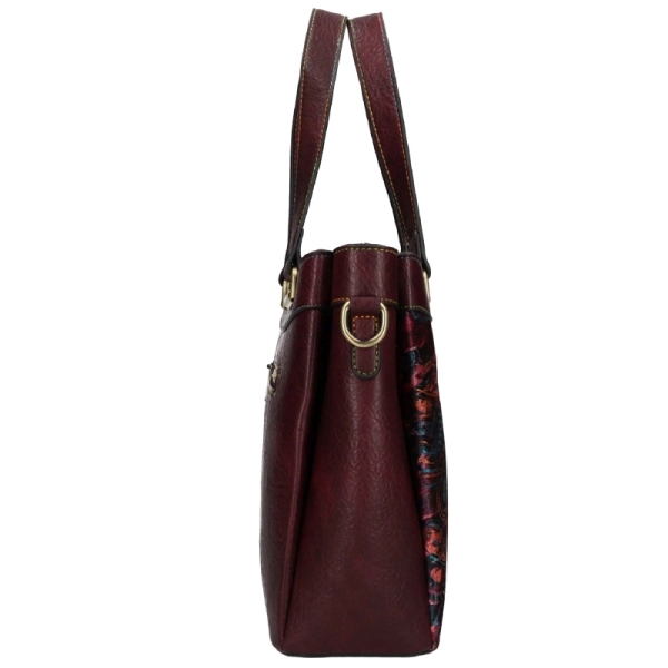 Laura Vita AUREA 06 ZC231204-I WINE torebka damska burgundowa w kwiaty
