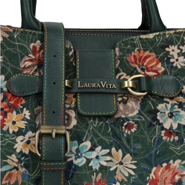 Laura Vita AYNA 03 ZC241208-B VERT torebka damska zielona w kwiaty