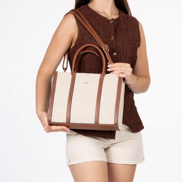 Rieker H1013-60 BEIGE torebka damska EKO ecru