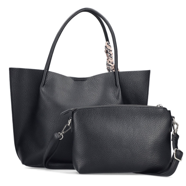 Rieker H1399-00 BLACK torebka damska EKO czarna 2in1