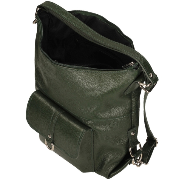 Toscanio TOS A286 ZIELEŃ D14 plecak torebka damska skórzana zielona