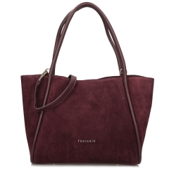 Toscanio TOS G162 BORDO D54 torebka damska skórzana burgundowa