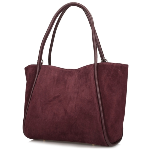 Toscanio TOS G162 BORDO D54 torebka damska skórzana burgundowa