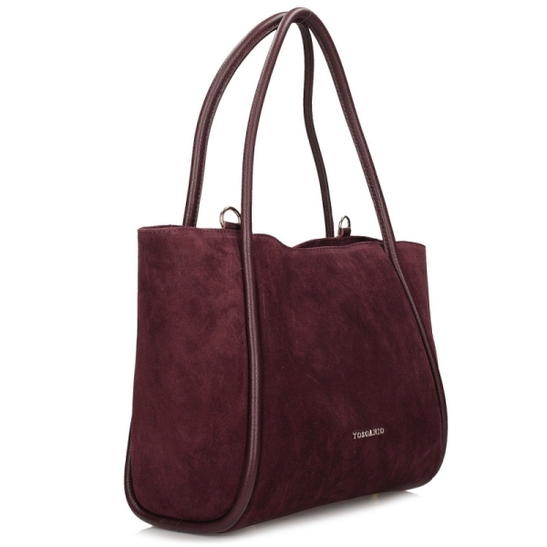 Toscanio TOS G162 BORDO D54 torebka damska skórzana burgundowa