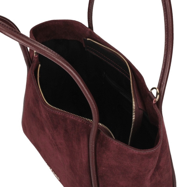 Toscanio TOS G162 BORDO D54 torebka damska skórzana burgundowa