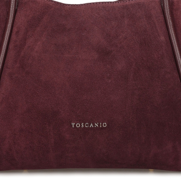 Toscanio TOS G162 BORDO D54 torebka damska skórzana burgundowa