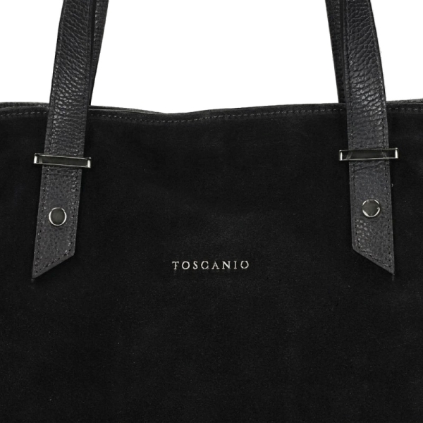 Toscanio TOS G168 CZARNY torebka damska skórzana czarna