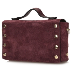 Toscanio TOS G190 BORDO D54 torebka damska skórzana burgundowa