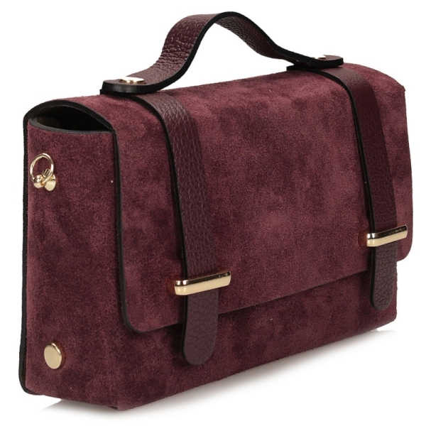 Toscanio TOS G190 BORDO D54 torebka damska skórzana burgundowa