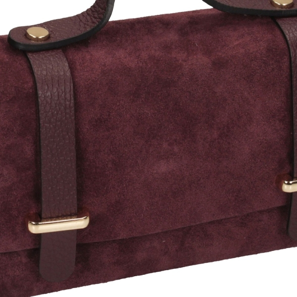 Toscanio TOS G190 BORDO D54 torebka damska skórzana burgundowa
