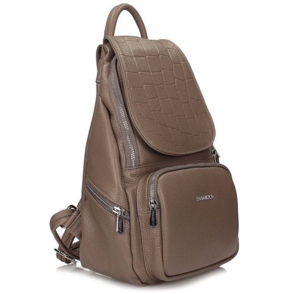 Toscanio TOS H41_D40 C.BEŻ D40 plecak damski skórzany taupe