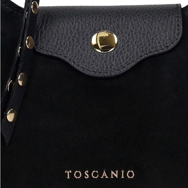 Toscanio TOS H84_D28 CZARNY torebka damska skórzana czarna