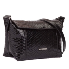 Wonders WB-56007 SERPIENTE NEGRO torebka damska czarna