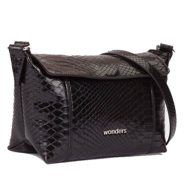 Wonders WB-56007 SERPIENTE NEGRO torebka damska czarna