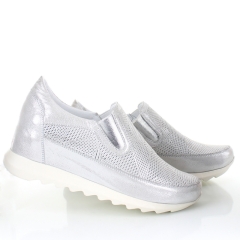 Sneakersy damskie ASPENA 3T-9603 WHITE srebrne